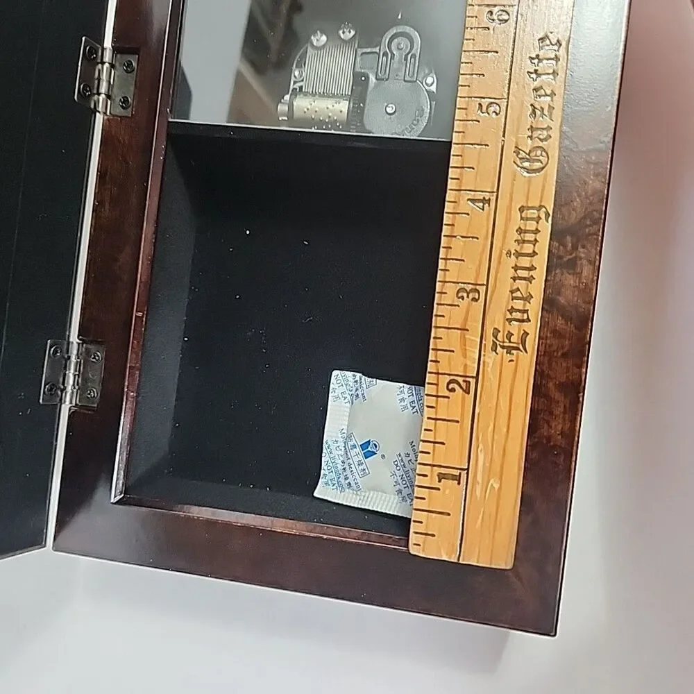 Wooden Jewelry/ Keepsake/Grief- Music Box Plays Amazing Grace